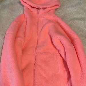 Neon pink zip up jacket